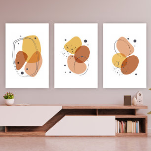 East colors organic shapes compositions wall art sets
