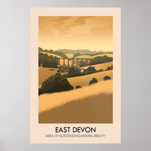 East Devon AONB Travel Poster