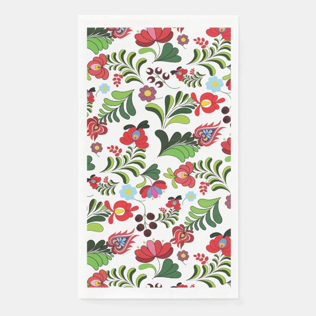 East European Folk Flower Art Paper Guest Towels (Front)