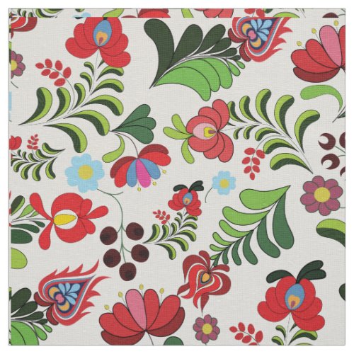 East European Folk Flower Pattern Fabric