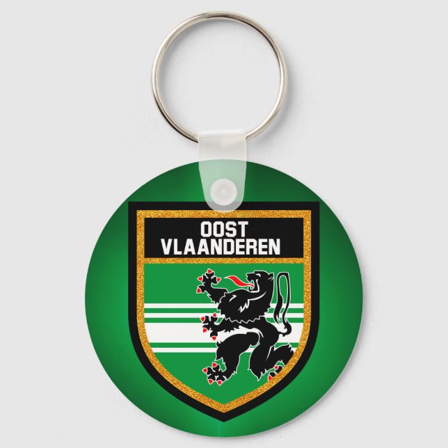 East Flanders Flag Keychain (Front)