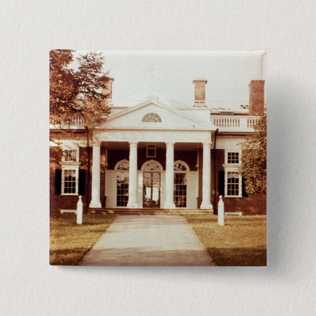 East Front of Monticello Pinback Button (Front)