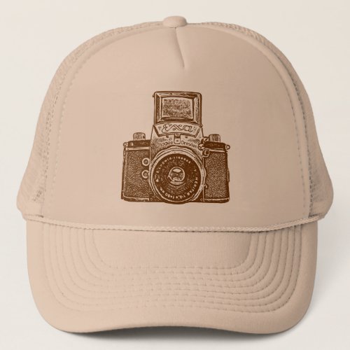 East German Camera _ Brown Trucker Hat