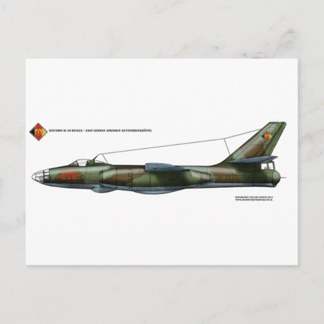 East German Ilyushin Il-28 Beagle Postcard (Front)