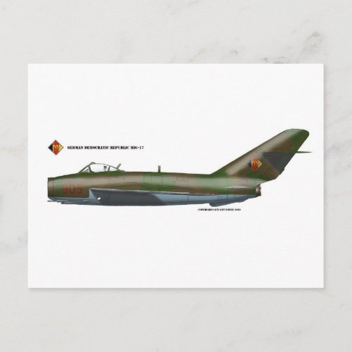 East German MiG17 Fresco Postcard