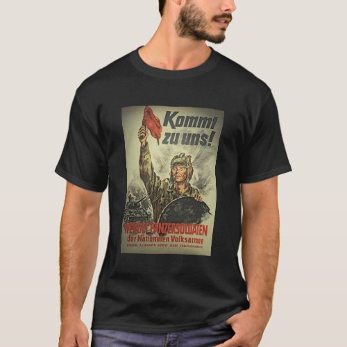 East German Warsaw Pact Panzer Military recruiting T_Shirt