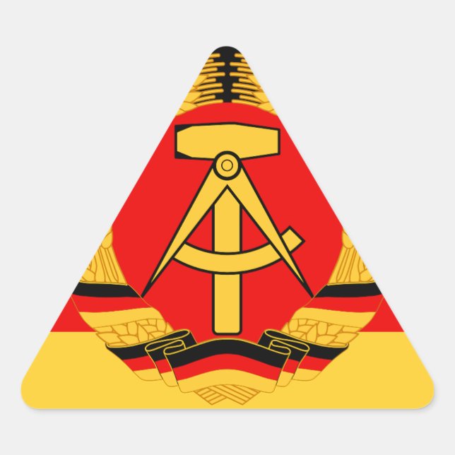 East Germany Flag Triangle Sticker (Front)