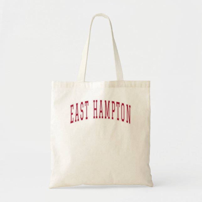East Hampton New York Souvenir College Style Red T Tote Bag (Front)