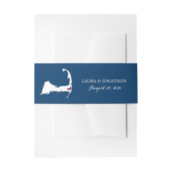 East Harwich Navycape Cod Map With Heart | Wedding Invitation Belly Band by labellarue at Zazzle