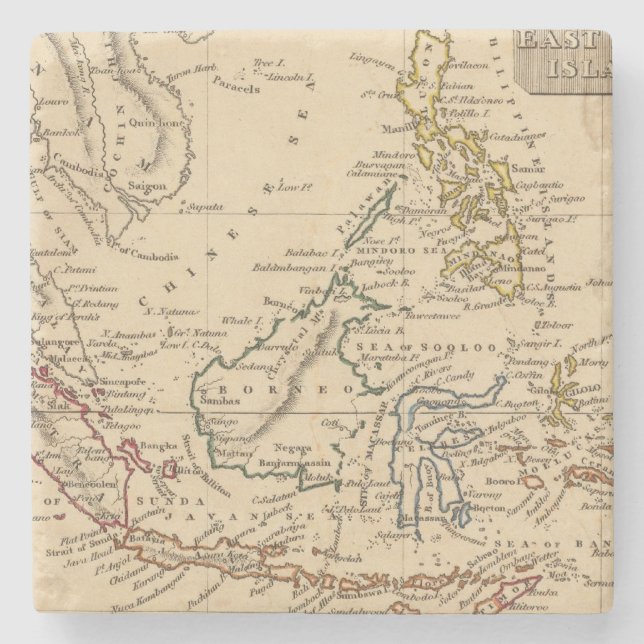 East India Islands Stone Coaster (Front)