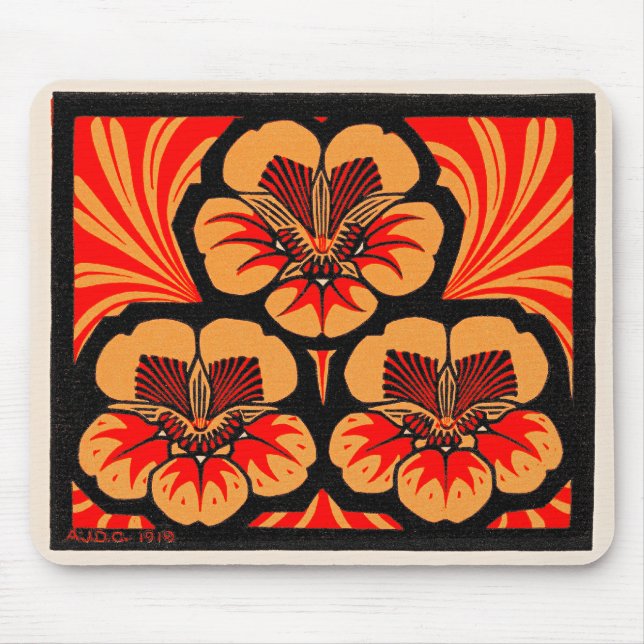 East Indian Cherry, art nouveau, Mouse Pad (Front)