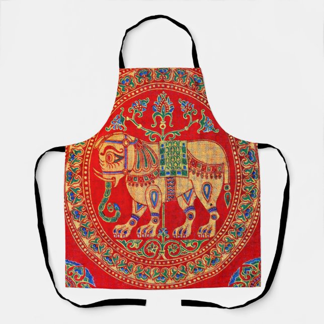 East Indian elephant print Apron (Front)