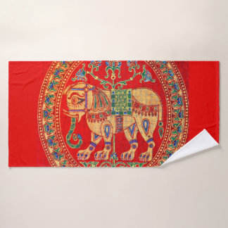East Indian elephant print Bath Towel Set