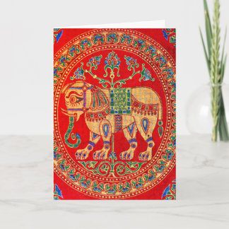 East Indian elephant print Card