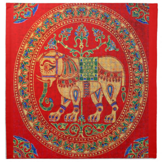 East Indian elephant print Cloth Napkin