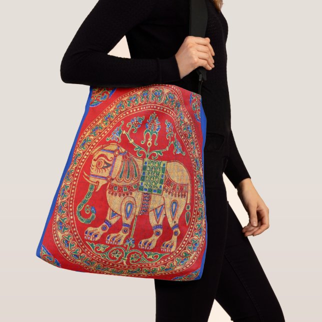 East Indian elephant print Crossbody Bag (Close Up)