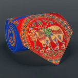 East Indian elephant print Neck Tie<br><div class="desc">A marvelous print from a circa 1890 German language book, full of color images of design motifs from a wide range of regions and cultures. Makes a beautiful necktie !! Note that my shop has HUNDREDS more items printed with a variety of elephant prints. Wanna see more old? Here's my...</div>