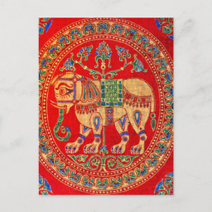 East Indian elephant print Postcard