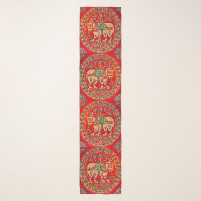 East Indian elephant print Scarf (Front)