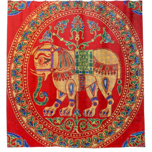 East Indian elephant print Shower Curtain