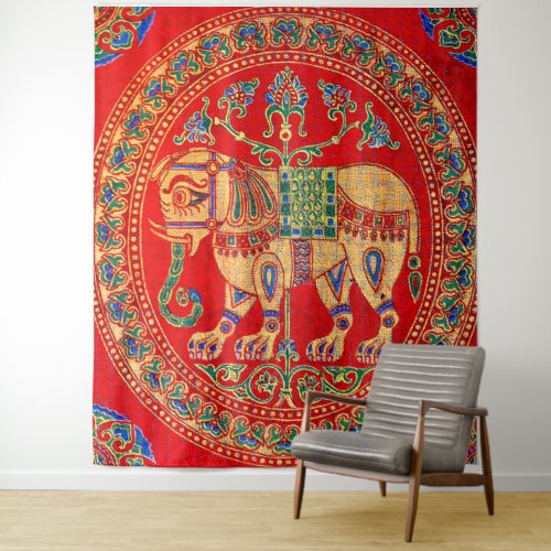 East Indian elephant print Tapestry