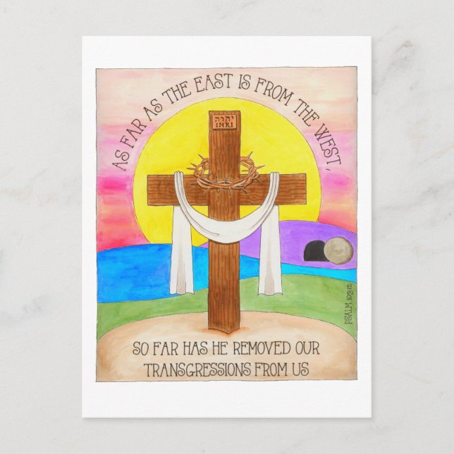 East is from the West Inspirational Postcard (Front)