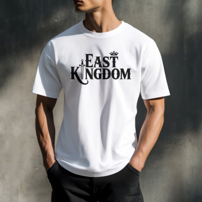 East Kingdom Medieval Typography Crown & Sword T-Shirt (East Kingdom Medieval Typography Crown & Sword)