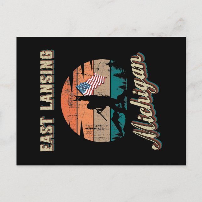 East Lansing Michigan Postcard (Front)