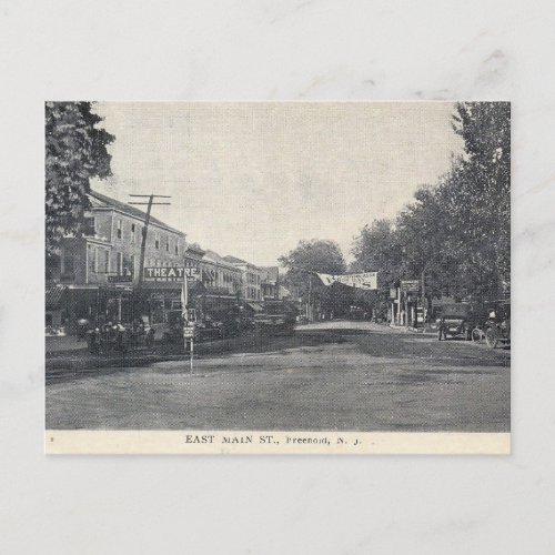 East Main Street Freehold NJ Vintage Postcard