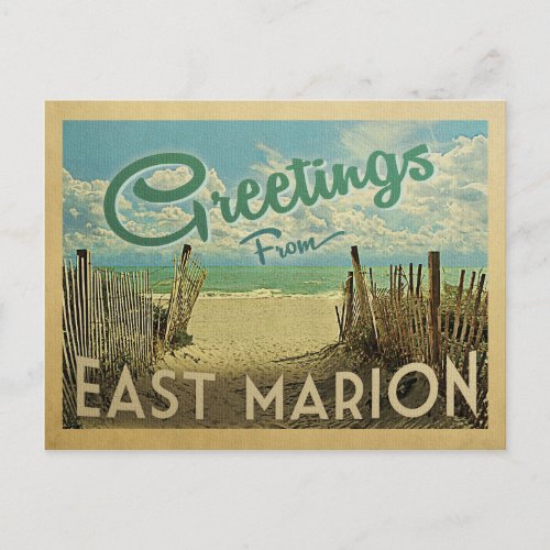 East Marion Postcard Beach Vintage Travel