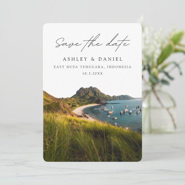 East Nusa Tenggara Save the Date Indonesia Wedding Invitation (Standing Front)