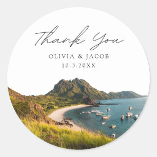 East Nusa Tenggara Wedding Favor Photo Thank You Classic Round Sticker