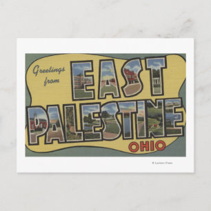 East Palestine, Ohio - Large Letter Scenes Postcard
