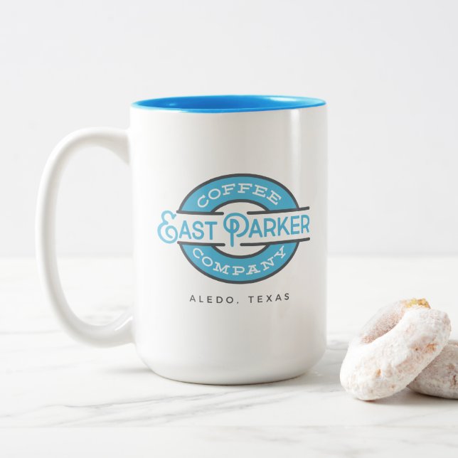 East Parker Retro Coffee Cup 15 oz. - 2 sided (With Donut)