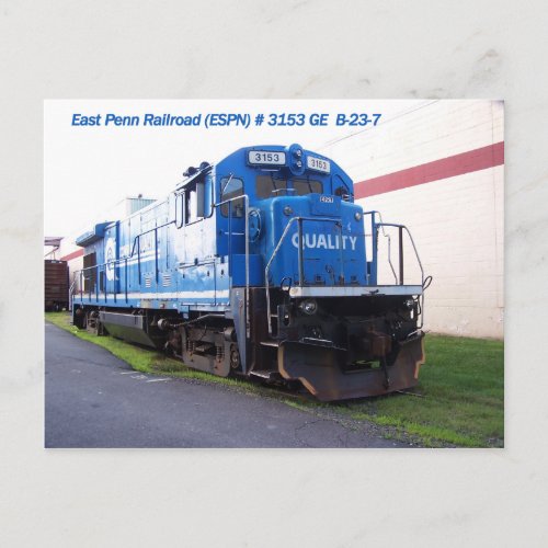 East Penn Railroad Locomotive 3153 Postcard