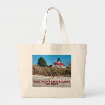 East Point Lighthouse  New Jersey Jumbo Tote Bag by LighthouseGuy at Zazzle