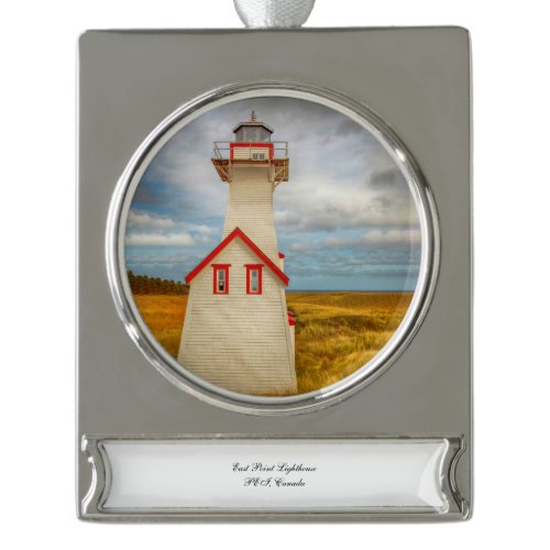 East Point Lighthouse Silver Plated Banner Ornament