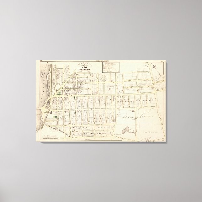 East Providence Rhode Island Map Canvas Print (Front)