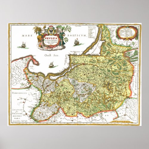 East Prussia Map Poster