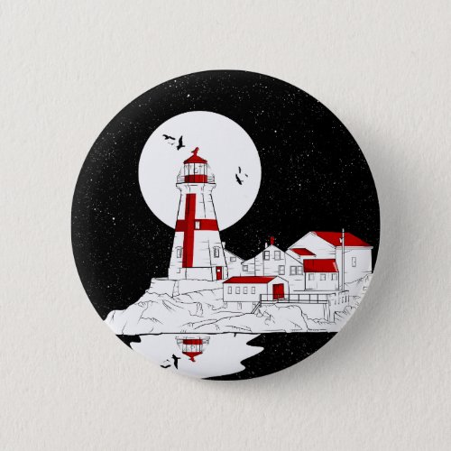 East Quoddy Head Lighthouse flat Button