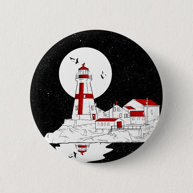 East Quoddy Head Lighthouse flat Button (Front)