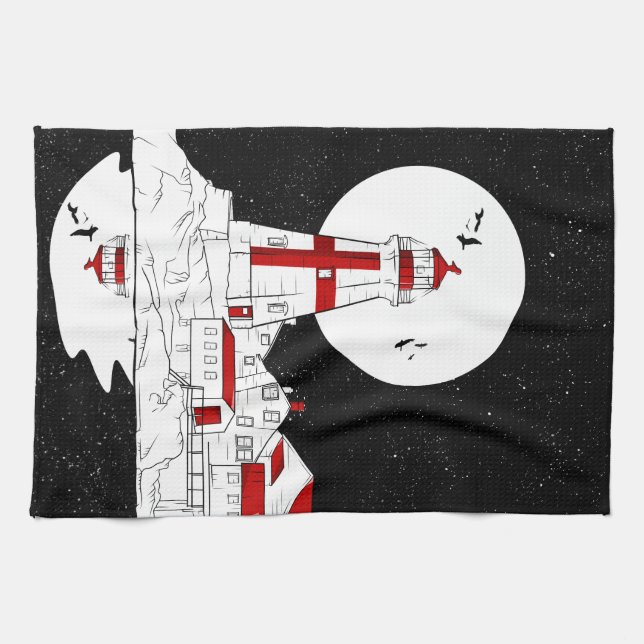 East Quoddy Head Lighthouse flat Kitchen Towel (Horizontal)