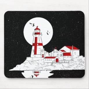East Quoddy Head Lighthouse flat Mouse Pad