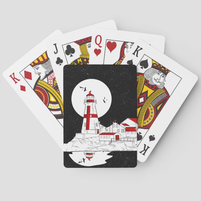 East Quoddy Head Lighthouse flat Poker Cards (Back)