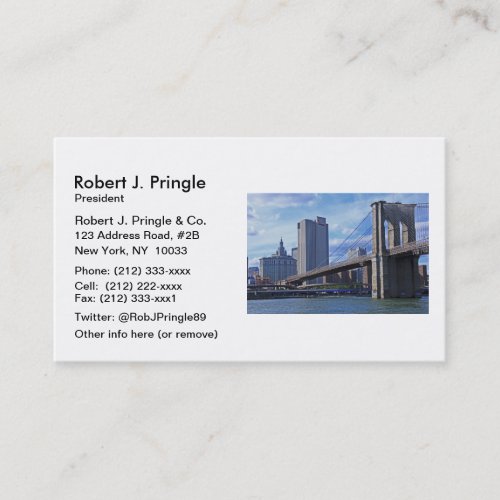 East River Brooklyn Bridge  Municipal Building Business Card