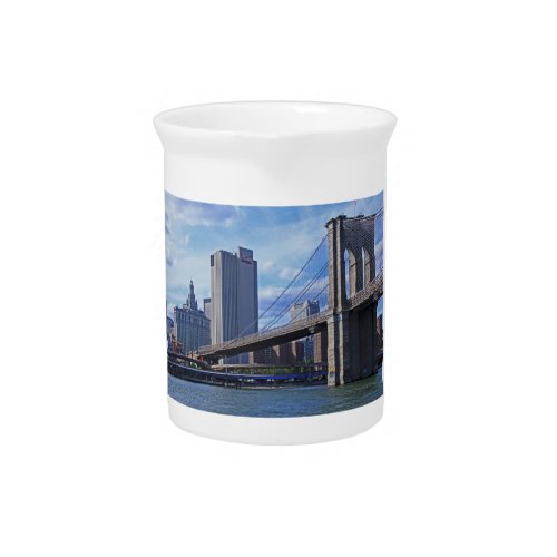 East River Brooklyn Bridge  Municipal Building Drink Pitcher