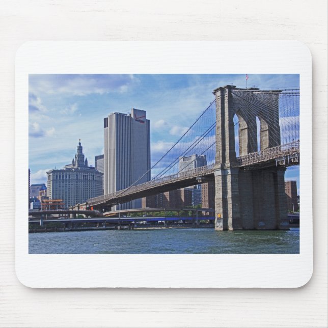 East River: Brooklyn Bridge & Municipal Building Mouse Pad (Front)