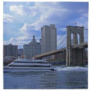 East River: Brooklyn Bridge & Municipal Building Napkin