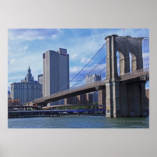 East River Brooklyn Bridge  Municipal Building Poster
