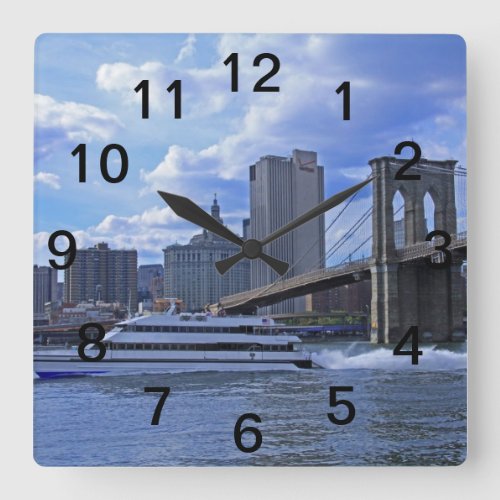 East River Brooklyn Bridge  Municipal Building Square Wall Clock
